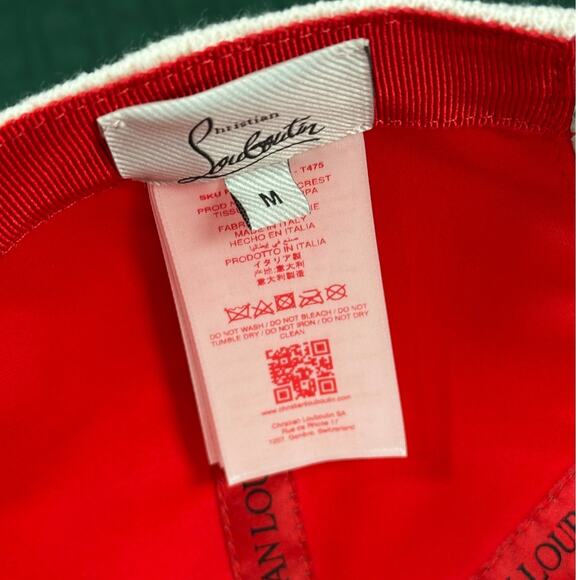 Christian Louboutin Mooncrest Hat Red White CL Monogram Sz M NWT main image 7